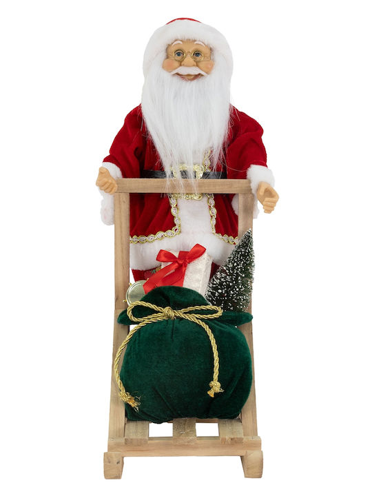 JK Home Decoration Santa Claus in Sleigh Red