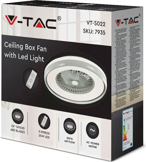 V-TAC Плафон Затворен Тип 60см с Бяла Светлина