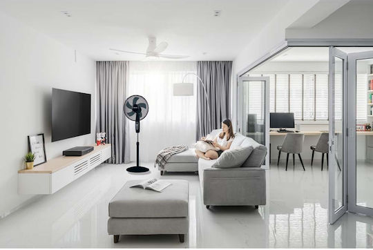Crystal Home Air Comfort 40 Ανεμιστήρας Ορθοστάτης 40W Διαμέτρου 40cm Μαύρος