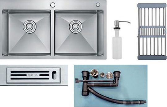 Hydra WS 68-033 Drop-In Мивка Inox Сатен Ш80xД50см Сребрист