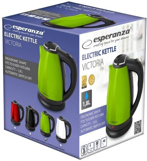 Esperanza Kettle 1.8lt 1800W Green