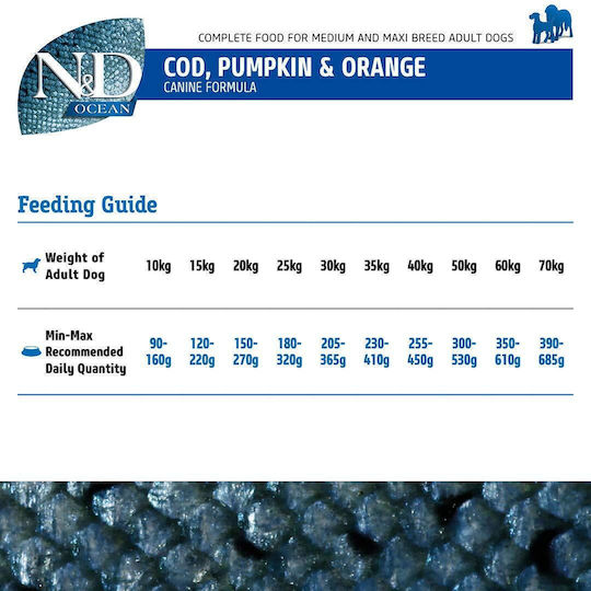 Farmina N&D Pumpkin Medium & Maxi 12kg Dry Food Grain-Free for Adult Medium & Large Breed Dogs with Fish and Pumpkin