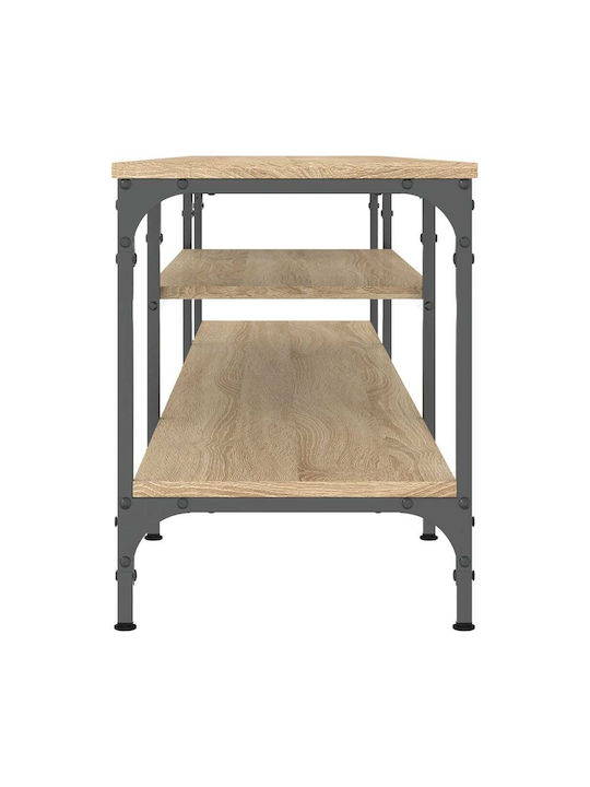 Stand TV Din Metală și Lemn De Stejar L201xA35xÎ45cm