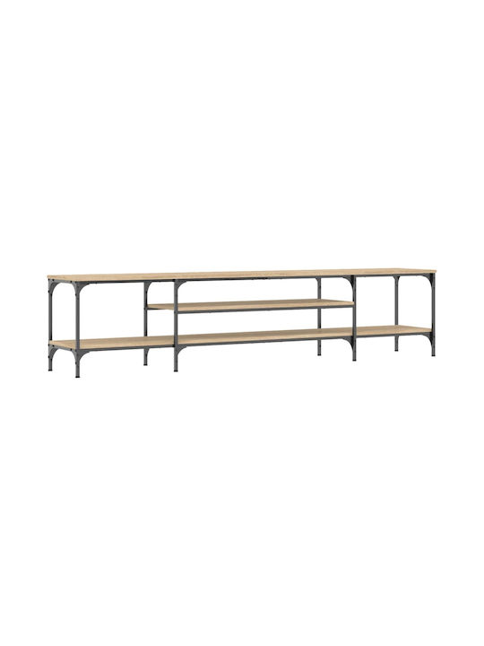 Stand TV Din Metală și Lemn De Stejar L201xA35xÎ45cm