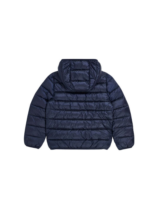 Champion Boys Quilted Coat Navy Blue with Ηood