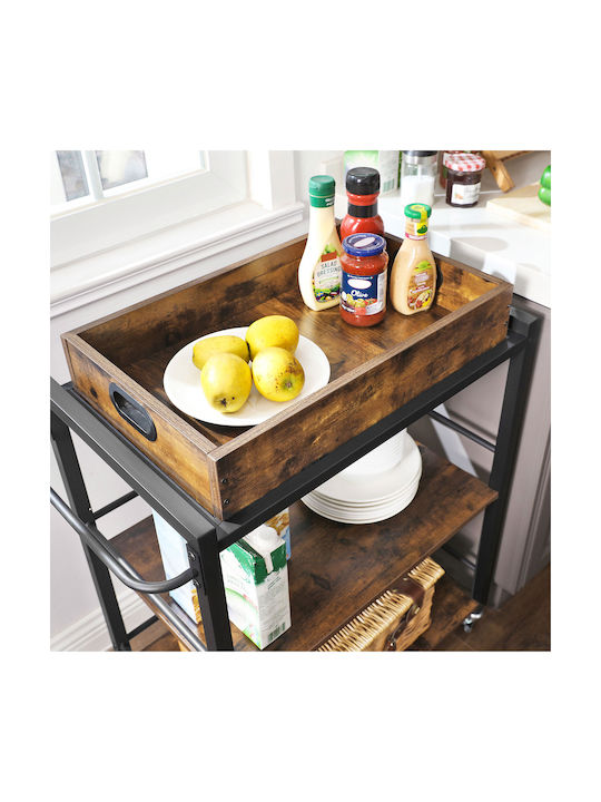 Songmics Tischspiel Holzregal 65x40x86cm Braune
