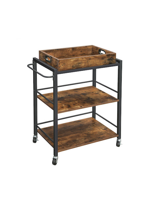 Songmics Tischspiel Holzregal 65x40x86cm Braune
