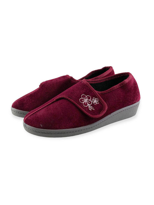 Love4shoes Închise Papuci de casă pentru femei în Burgundy culoare