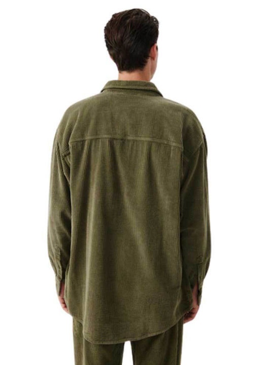 American Vintage Men's Shirt Overshirt Long Sleeve Khaki