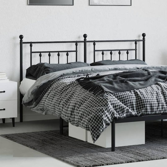 vidaXL Metal Bed Headboard Black 160cm