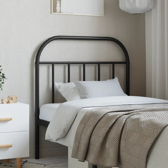 vidaXL Bed Headboard made of Metal Black 80cm