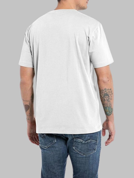 Replay Herren T-Shirt Kurzarm Weiß