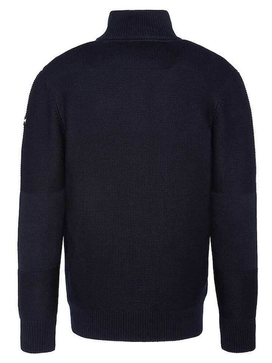 Schott Men's Cardigan with Zipper Navy Blue