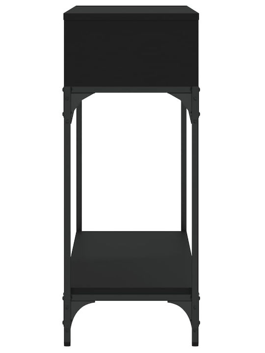 Wooden Console Table Black Velvet-Black Metal L100xW30.5xH75cm