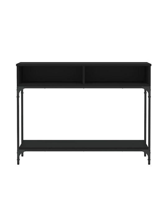 Wooden Console Table Black Velvet-Black Metal L100xW30.5xH75cm