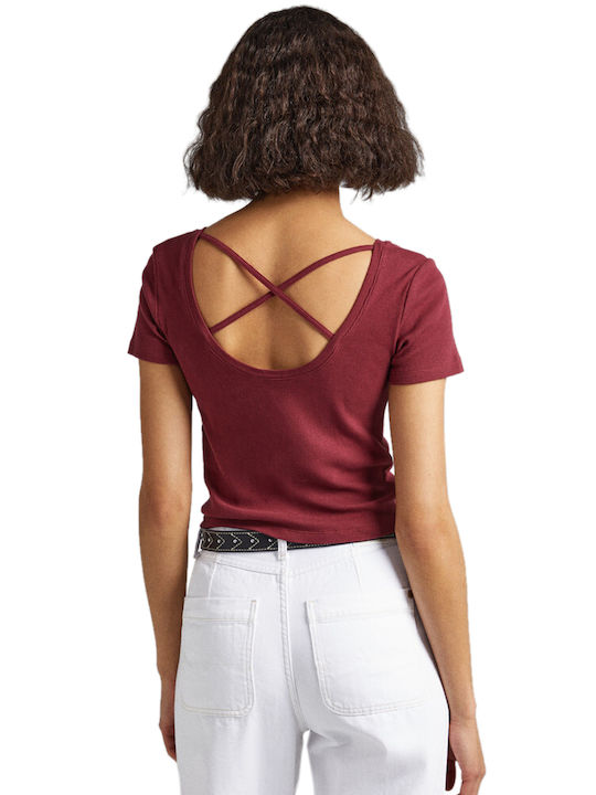 Pepe Jeans 'babette' Damen T-shirt Burgundisch