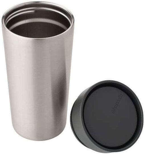 Brabantia Glas Thermosflasche Rostfreier Stahl 360ml Dark Grey