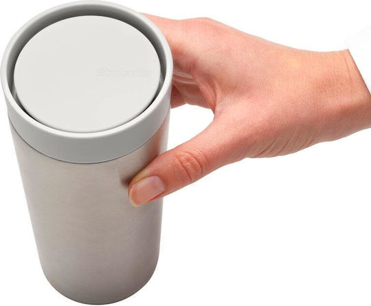 Brabantia Glas Thermosflasche Rostfreier Stahl 360ml Silber