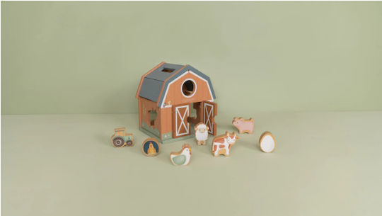 Little Dutch Shape Sorting Toy Farm made of Wood for 18++ Months