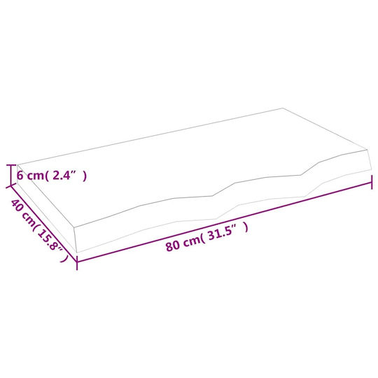 vidaXL Countertop without Sink L80xW40xH6cm Ann. Brown