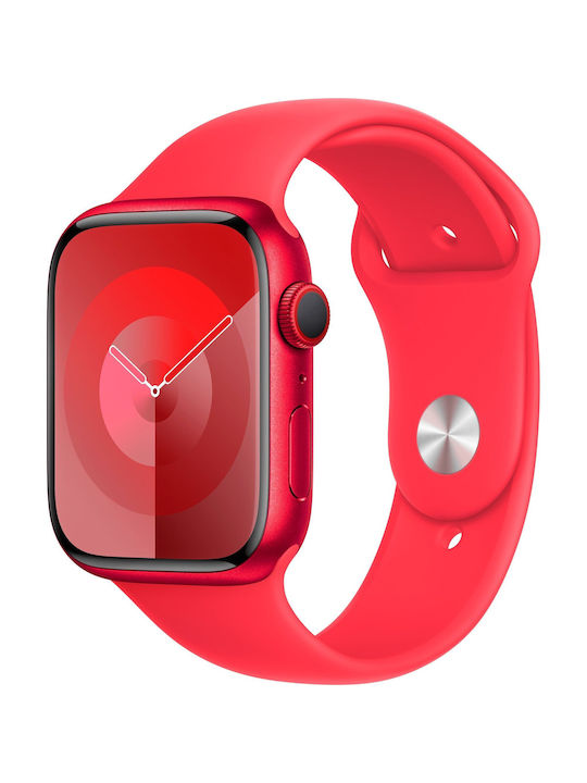 Apple Watch Series 9 Cellular Aluminium 45mm Waterproof with eSIM and Heart Rate Monitor ((PRODUCT)RED with (PRODUCT)RED Sport Band (M/L))