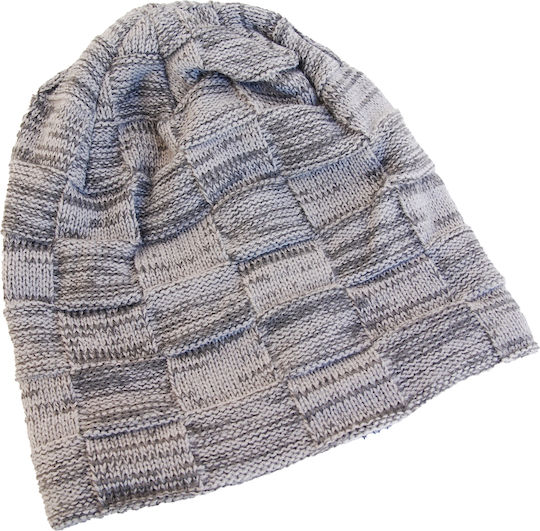 Set with Beanie Fleece Knitted in Gray color