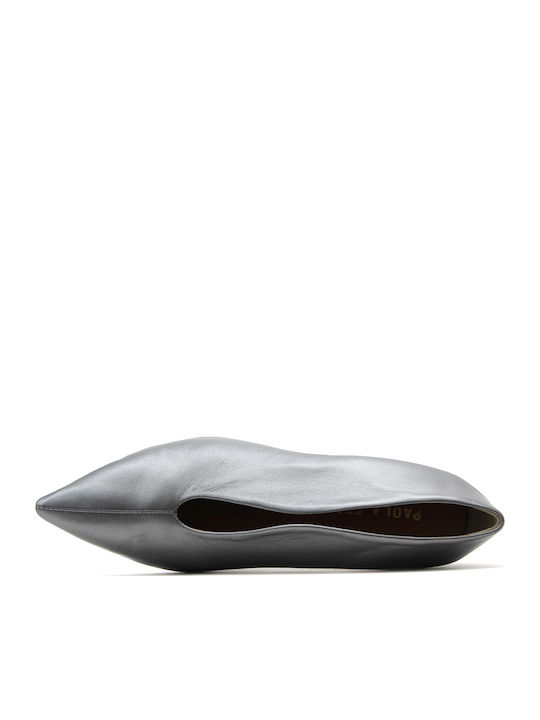 Leder Pumps mit hohem Absatz Silber