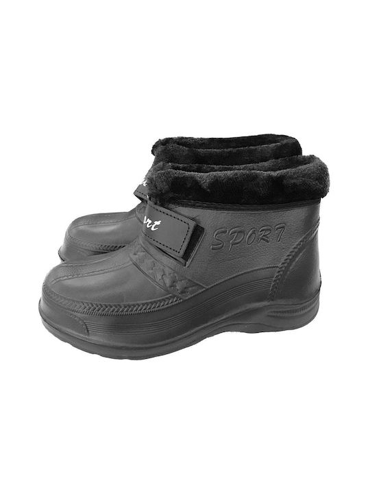 Ustyle Work Wellies Ankle with Fur Black