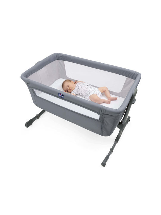 Chicco Λίκνο Next2Me Essential με Στρώμα, Πλαϊνό Άνοιγμα και Ρόδες Stone Re Lux