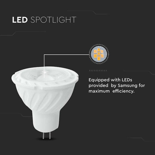 V-TAC Vt-267 LED Bulb 6W for Socket GU5.3 and Shape MR16 Natural White 445lm