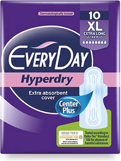 Every Day Hyperdry Extra Long Sanitary Pads with Wings Ultra Plus for Heavy Flow 8 Drops 10pcs