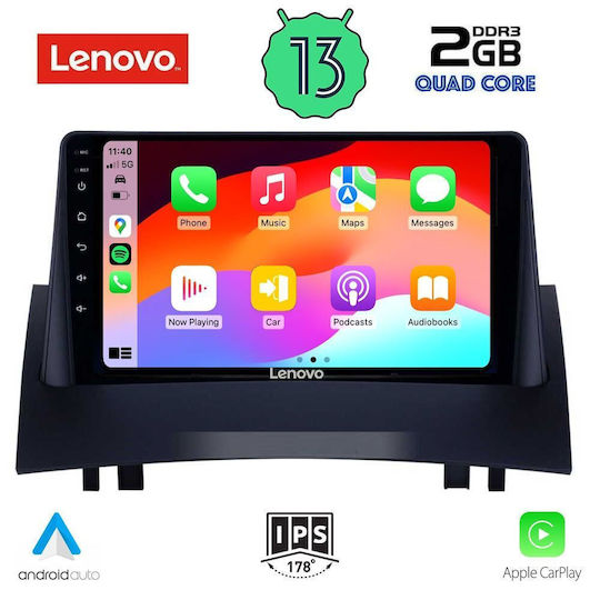 Lenovo Auto-Audiosystem Für Renault Megane 2002-2008 Bluetooth USB Eingebautes Wi-Fi GPS Apple CarPlay Android Auto Mit Touchscreen 9 Zoll