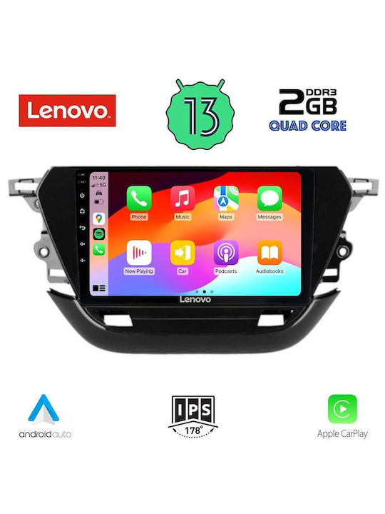 Lenovo Sistem Audio Auto pentru Opel Corsa 2021> (Bluetooth/USB/WiFi/GPS/Apple-Carplay/Android-Auto) cu Ecran Tactil 9"