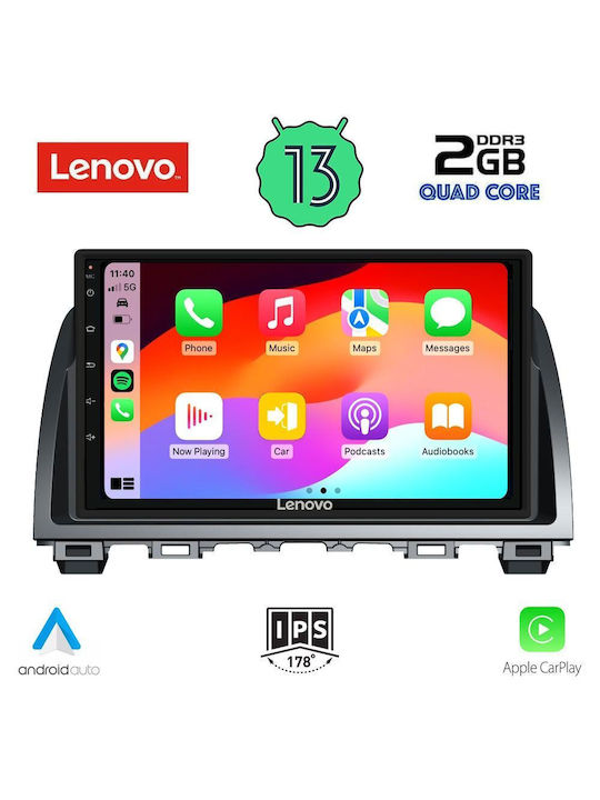 Lenovo Ηχοσύστημα Αυτοκινήτου για Mazda 6 2012-2017 (Bluetooth/USB/WiFi/GPS/Apple-Carplay/Android-Auto) με Οθόνη Αφής 9"