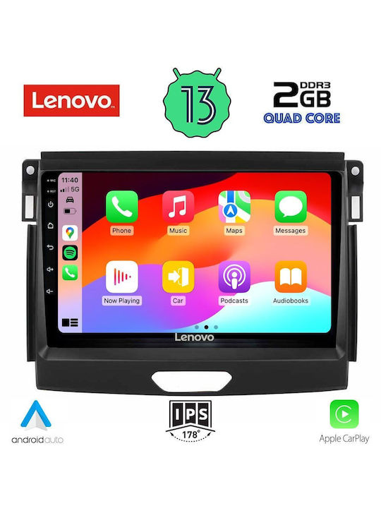 Lenovo Car Audio System for Ford Ranger 2015-2018 (Bluetooth/USB/WiFi/GPS/Apple-Carplay/Android-Auto) with Touch Screen 9"