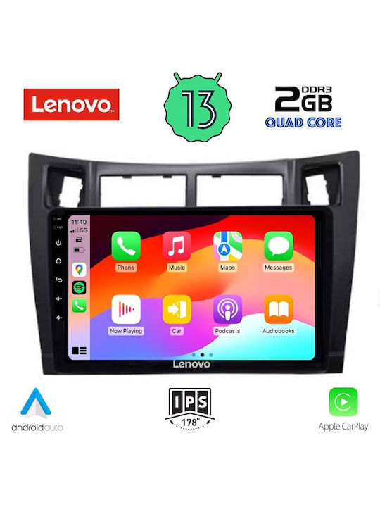 Lenovo Ηχοσύστημα Αυτοκινήτου για Toyota Yaris 2006-2011 (Bluetooth/USB/WiFi/GPS/Apple-Carplay/Android-Auto) με Οθόνη Αφής 9"