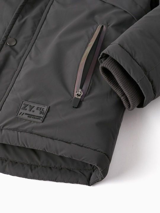 Kinder Freizeitjacke mit Futter & Kapuze Gray