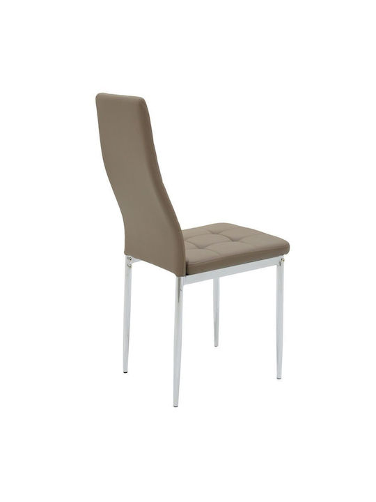 Dining Room Artificial Leather Chair Μόκα 41x46x97cm