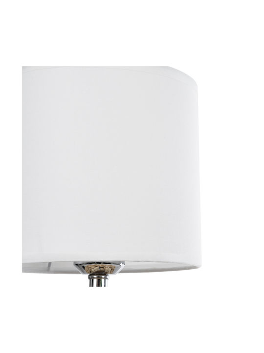 GloboStar Wood Table Lamp for Socket E27 with White Shade and Beige Base
