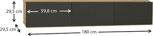 TV Stand Damla Sapphire Oak Anthracite M180xD29.5xH29.5cm GP042-0169