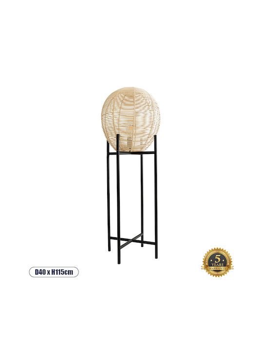 GloboStar Nerina Floor Lamp H115xW40cm. with Socket for Bulb E27 Black