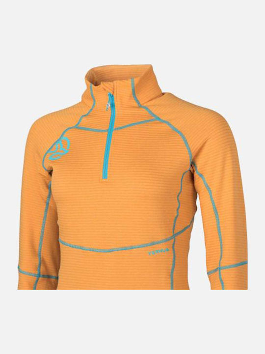 Women's Blouse Long Sleeve with Zipper Orange