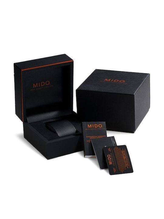 Mido Γυναικείο Ρολόι 33mm Αυτόματο με Ασημί Μεταλλικό Μπρασελέ