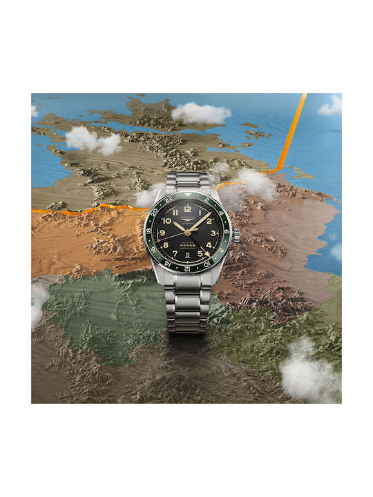 Longines Spirit Zulu Time Men's Watch 42mm Battery with Silver Metal Bracelet