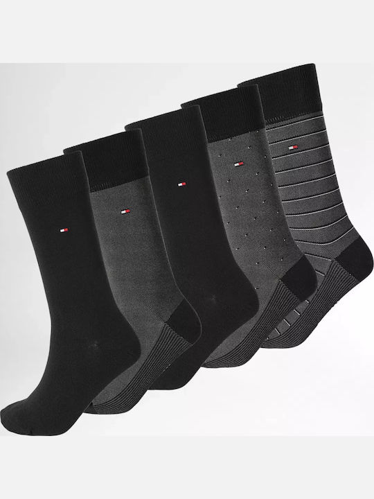 Tommy Hilfiger Birdeye Ανδρικές Μονόχρωμες Κάλτσες Μαύρες 5Pack
