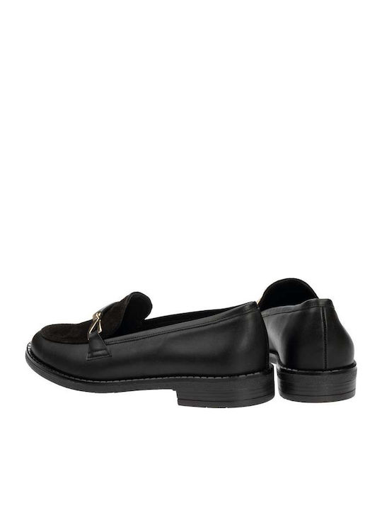 Mocasini Dama Din Piele În Culoare Neagră