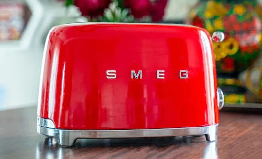 Smeg Φρυγανιέρα 2 Θέσεων 1500W Κόκκινη