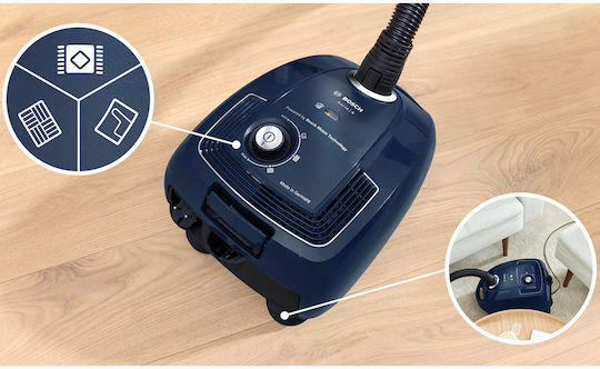 Bosch BGL38BU1 Ηλεκτρική Σκούπα 600W με Σακούλα 4lt Μπλε