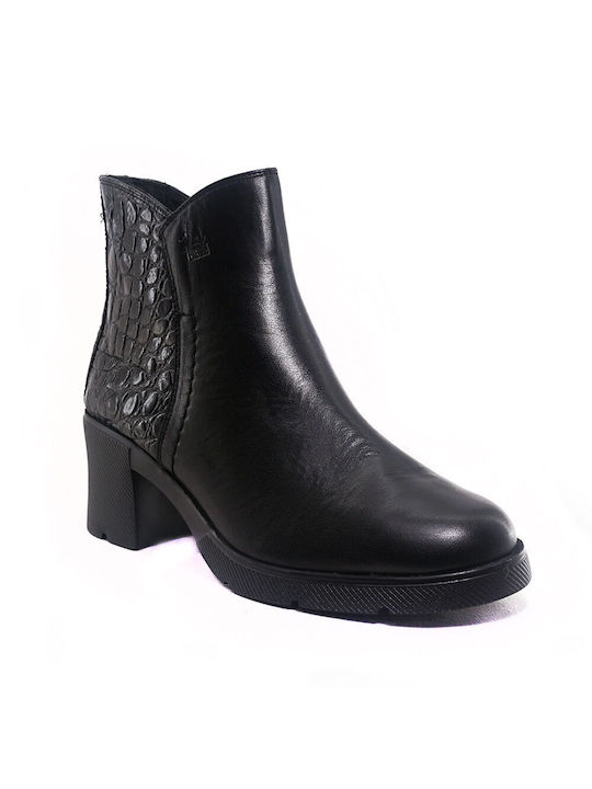 24hrs Leather Women's Ankle Boots Black