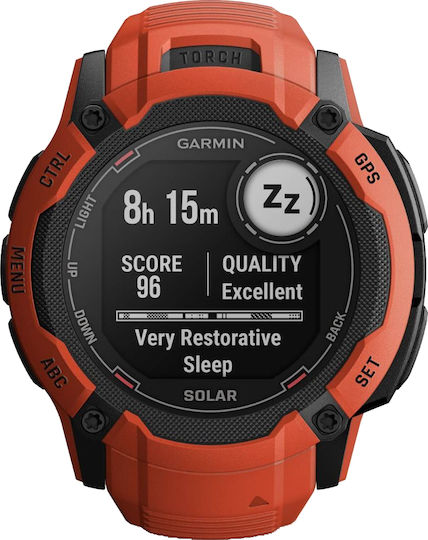 Garmin Instinct 2X Solar 50mm Wasserdicht Smartwatch mit Pulsmesser (Flame Red)